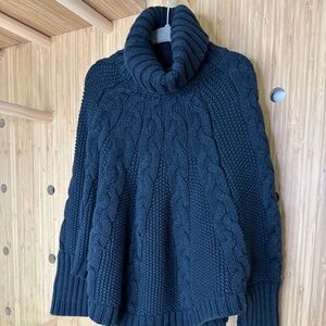 Carter's Blue Cable Knit Turtle Neck Sweater Poncho Girl's Size 6